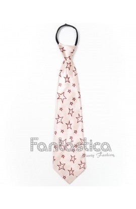 White tie printed with red...