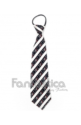 Black and White striped tie...