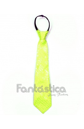Neon Yellow Sequin Tie with...