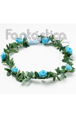 Corona de Flores Azul Claro...