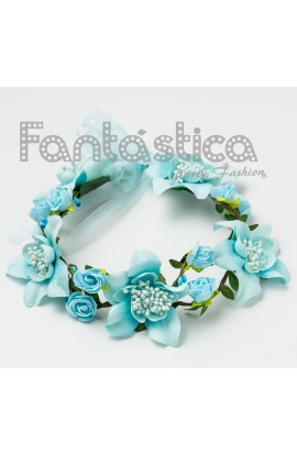 Corona de Flores Azul para...