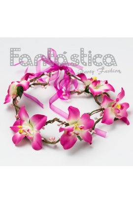 Corona de Flores Fucsia...