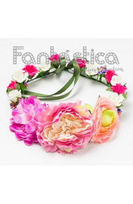 Corona de Flores Fucsia...