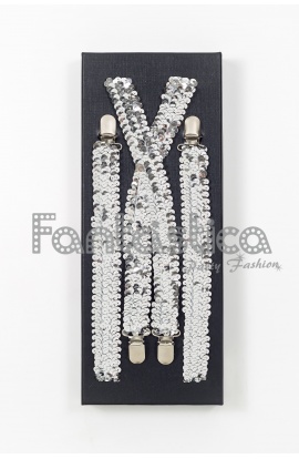 Silver Sequin Suspenders...