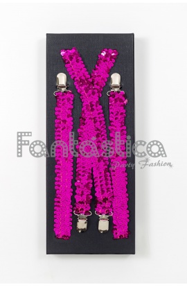 Fuchsia Sequin Suspenders...