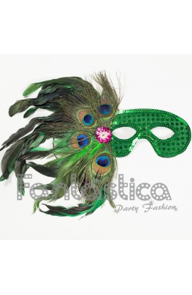 Green Mask with Peacock...