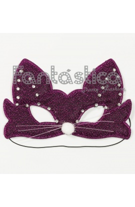 Purple Cat Mask with crystals