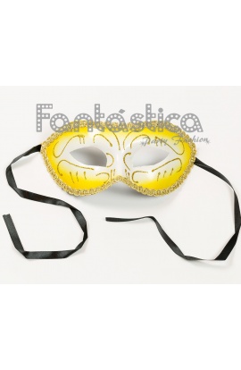 Yellow Venetian Mask with...
