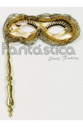 Golden Venetian Mask with...