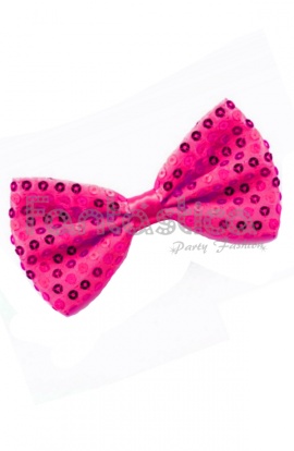 Fuchsia Sequin Bow Tie