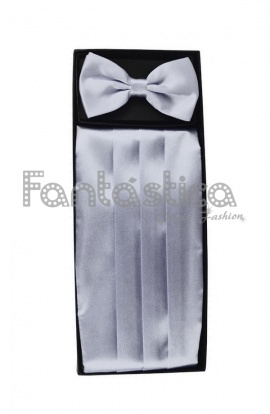 Sash and Bow Tie Set in Grey