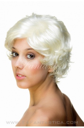 Short Platinum Blonde Curly...