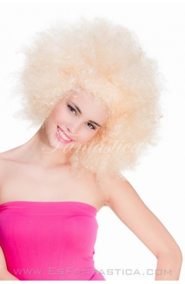 Peluca para Disfraz Afro Rubia