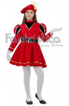 Disfraz para Niña Paje Rojo