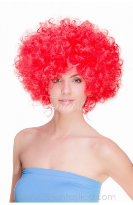 Peluca para Disfraz Afro Roja
