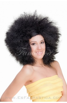 Peluca para Disfraz Afro Negra