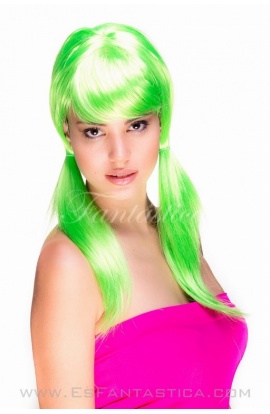 Long Neon Green Straight Wig