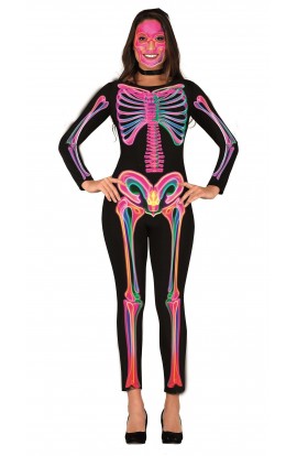 MUJER ESQUELETO HUESOS NEON
