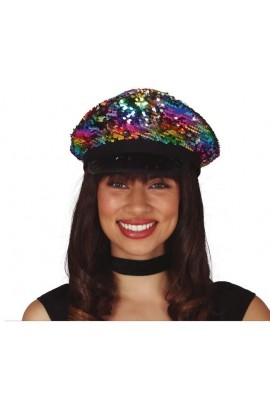 GORRA LENTEJUELAS MULTICOLOR