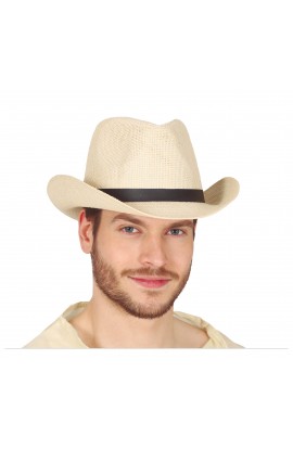 GORRO VAQUERO PAJA CON CINTA