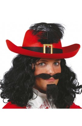 SOMBRERO MOSQUETERO ROJO...