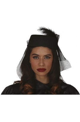 GORRO VIUDA CON VELO