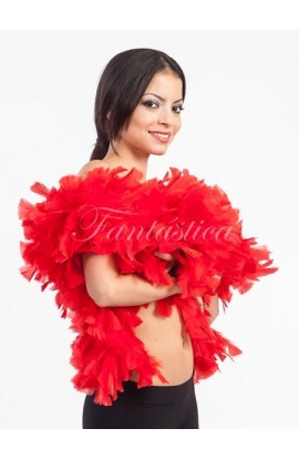 Boa de Plumas para Mujer Roja