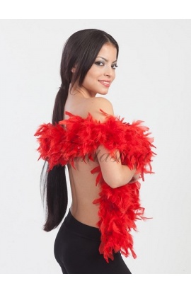 Boa de Plumas para Mujer Roja