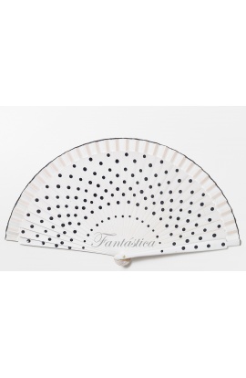 White Flamenco Fan with...