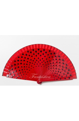 Red Flamenco Fan with Black...