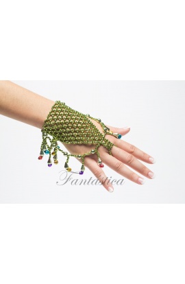 Guantes de pedrería verdes...