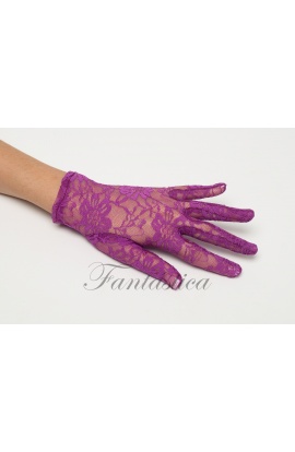 Guantes de encaje morado...