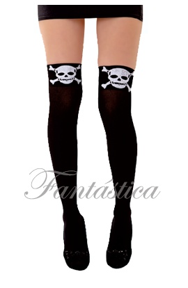 Black stockings with skulls...